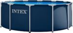 Intex 28930GH 3.66m x 1.22m Navy Blue Metal Frame Pool Set (Contents: One Pool Liner, Metal Frames and One Ladder)
