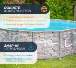 Summer Waves Frame Pool Komplettset | Rund 427x107 cm Steinoptik Grau | Aufstellpool Set | Gartenpool & Schwimmbecken inkl. Filterpumpe