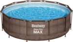 Bestway 56709-GS18 Steel Pro Max Stahlrahmenpool-Set mit Filterpumpe und Zubehör, 9150 L, blau, 366 x 366 x 100 cm