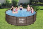 Bestway 56709-GS18 Steel Pro Max Stahlrahmenpool-Set mit Filterpumpe und Zubehör, 9150 L, blau, 366 x 366 x 100 cm